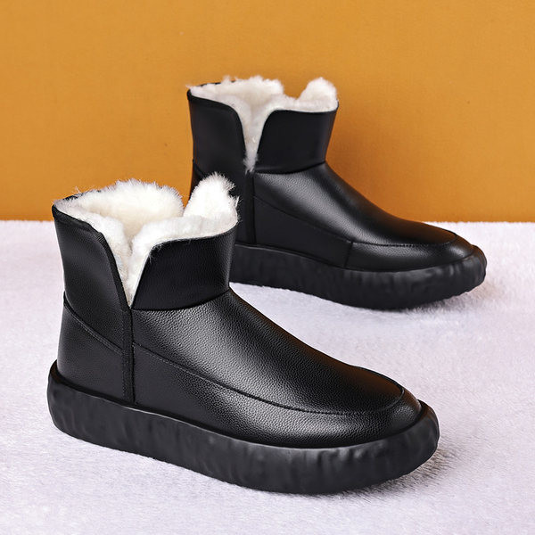 Мъжки кожени боти с мека подплата и равна подметка