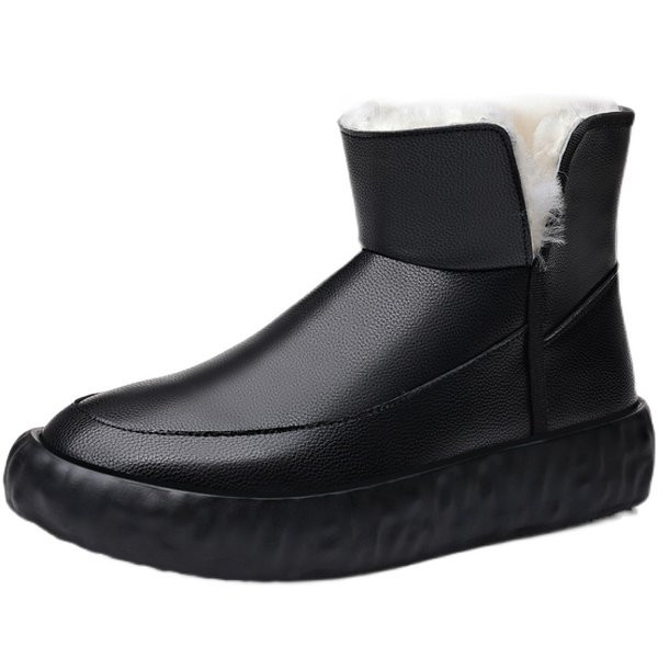 Мъжки кожени боти с мека подплата и равна подметка