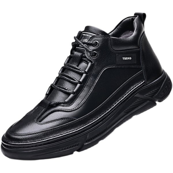 Мъжки обувки за зимата от еко кожа и връзки