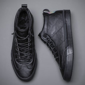 Ανδρικά χειμερινά παπούτσια με κορδόνια από έκο δέρμα