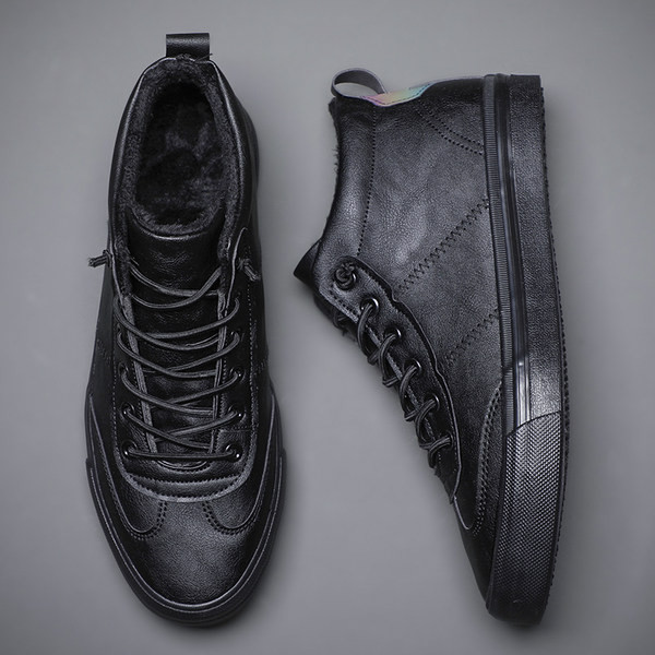 Ανδρικά χειμερινά παπούτσια με κορδόνια από έκο δέρμα