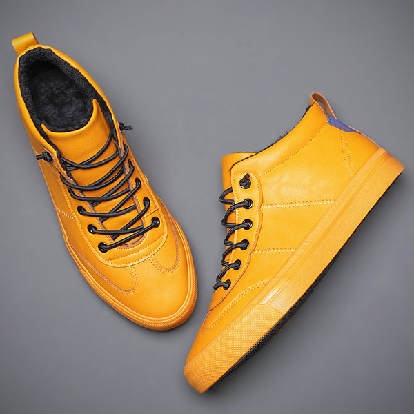 Ανδρικά χειμερινά παπούτσια με κορδόνια από έκο δέρμα