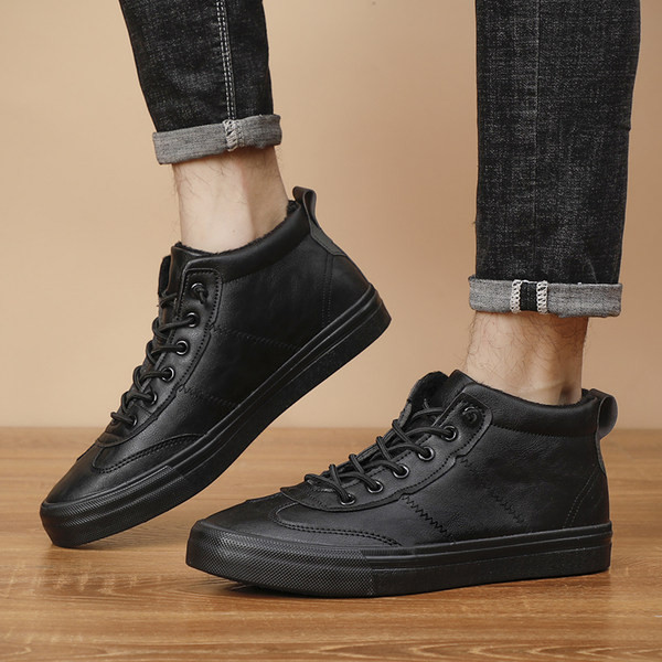 Ανδρικά χειμερινά παπούτσια με κορδόνια από έκο δέρμα