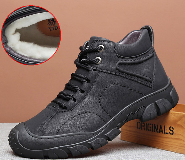 Μοντέρνα χειμερινά παπούτσια από οικολογικό δέρμα για άνδρες σε δύο μοντέλα