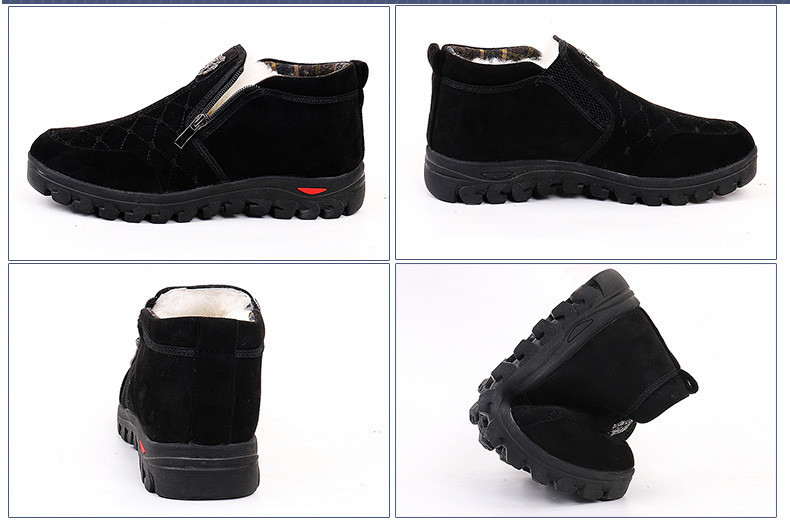 Ανδρικά χειμερινά σουέτ παπούτσια με φερμουάρ και απαλή φόδρα