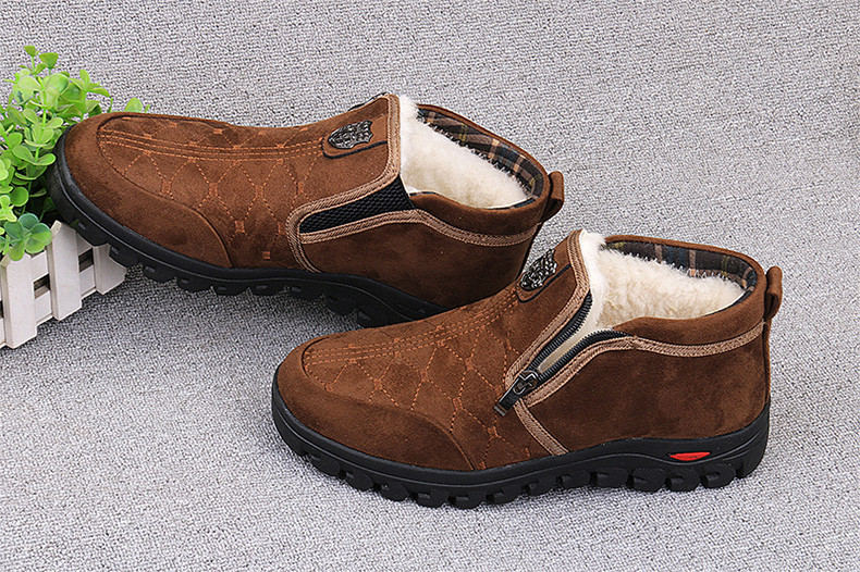 Ανδρικά χειμερινά σουέτ παπούτσια με φερμουάρ και απαλή φόδρα