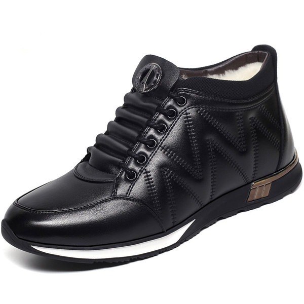 Ανδρικά χειμερινά παπούτσια από έκο δέρμα με μεταλλικό στοιχείο