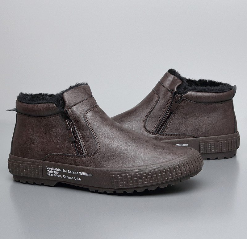 Ανδρικά χειμερινά μποτάκια με ζεστή φόδρα -έκο δέρμα