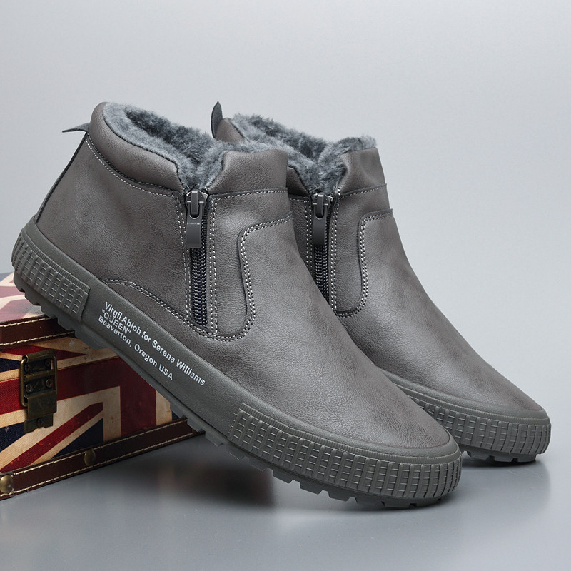 Ανδρικά χειμερινά μποτάκια με ζεστή φόδρα -έκο δέρμα
