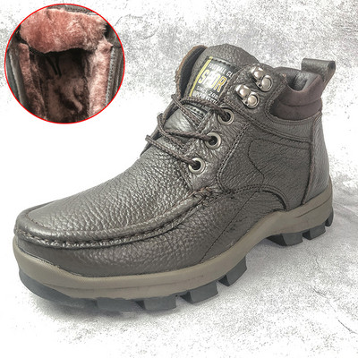 Έκο δερμάτινα χειμερινά μποτάκια με κορδόνια σε δύο χρώματα