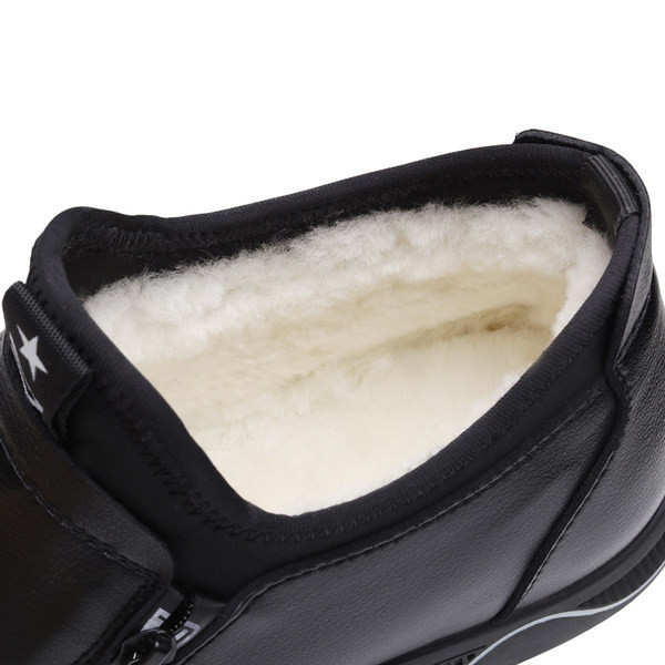 Ανδρικά παπούτσια από οικολογικό δέρμα με φερμουάρ και ζεστή φόδρα