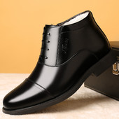 Χειμερινά ανδρικά έκο δερμάτινα παπούτσια - μυτερό μοντέλο