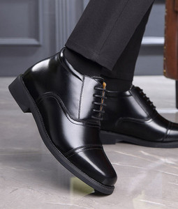 Χειμερινά ανδρικά έκο δερμάτινα παπούτσια - μυτερό μοντέλο