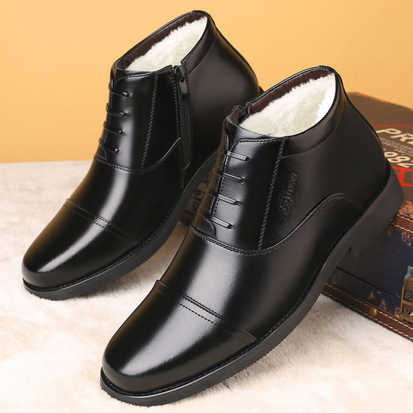 Χειμερινά ανδρικά έκο δερμάτινα παπούτσια - μυτερό μοντέλο