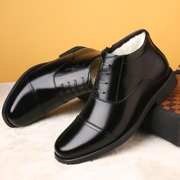 Χειμερινά ανδρικά έκο δερμάτινα παπούτσια - μυτερό μοντέλο