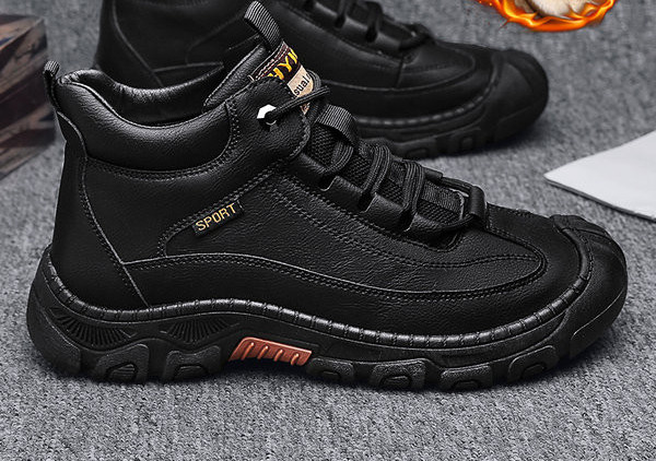 Мъжки зимни туристически обувки от еко кожа с връзки 