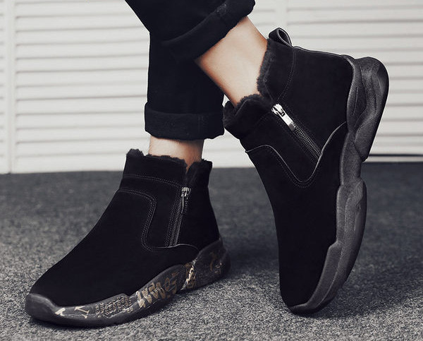 Ανδρικά χειμωνιάτικα μποτάκια από eco suede με ζεστή φόδρα