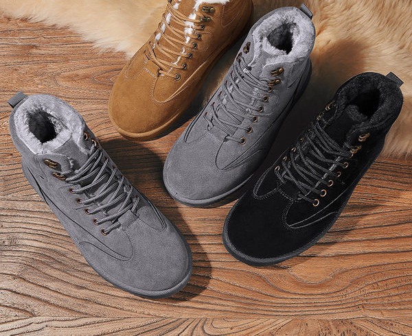 Мъжки топли боти от еко велур с топла подплата