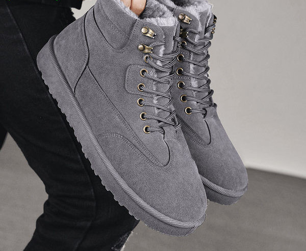 Мъжки топли боти от еко велур с топла подплата