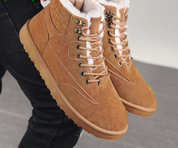 Мъжки топли боти от еко велур с топла подплата