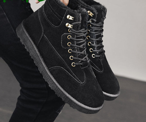 Мъжки топли боти от еко велур с топла подплата