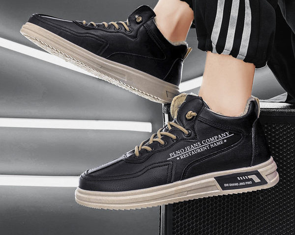 Ανδρικά έκο δερμάτινα sneakers με μαλακή φόδρα