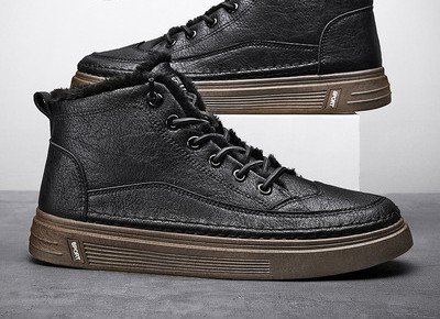 Ανδρικά sneakers από έκο δέρμα με επίπεδη σόλα