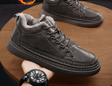 Ανδρικά sneakers με ζεστή φόδρα - από οικολογικό δέρμα