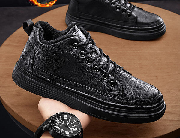 Ανδρικά sneakers με ζεστή φόδρα - από οικολογικό δέρμα