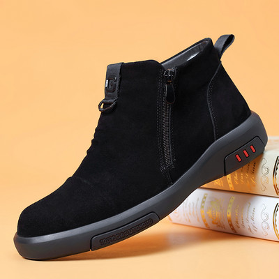 Ανδρικές μπότες από eco suede και κλείνουν με φερμουάρ