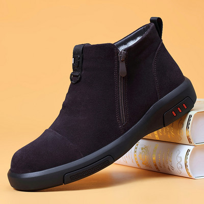 Ανδρικές μπότες από eco suede και κλείνουν με φερμουάρ