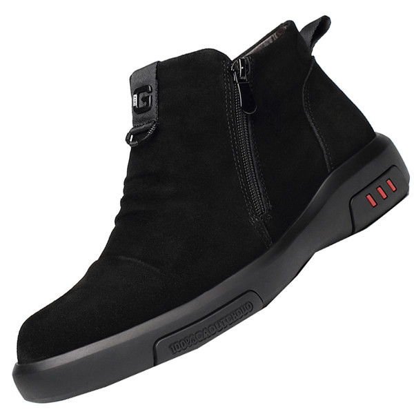 Ανδρικές μπότες από eco suede και κλείνουν με φερμουάρ