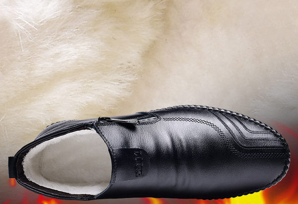 Χειμερινές ανδρικές μπότες από συνθετικό δέρμα με επίπεδη σόλα