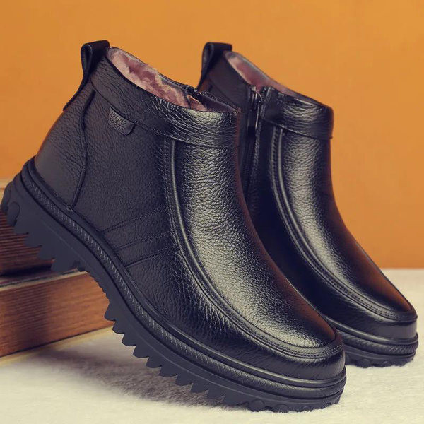 Ανδρικά χειμωνιάτικα μποτάκια με φερμουάρ και ζεστή φόδρα