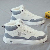 Μοντέρνα ανδρικά χειμερινά sneakers από οικολογικό δέρμα και καστόρι