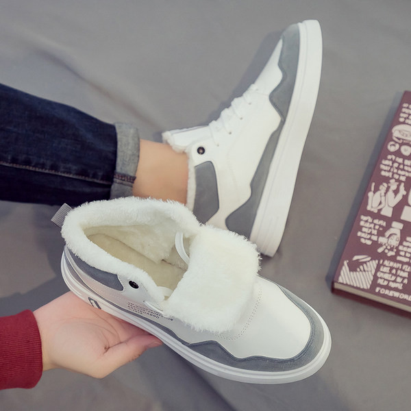 Μοντέρνα ανδρικά χειμερινά sneakers από οικολογικό δέρμα και καστόρι