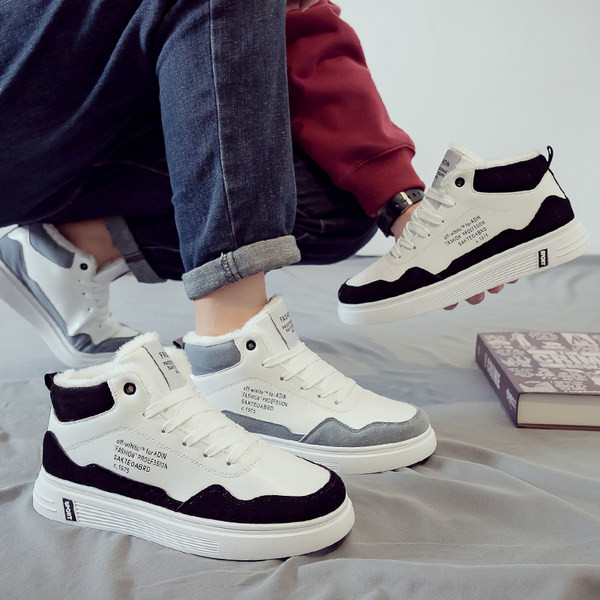 Μοντέρνα ανδρικά χειμερινά sneakers από οικολογικό δέρμα και καστόρι