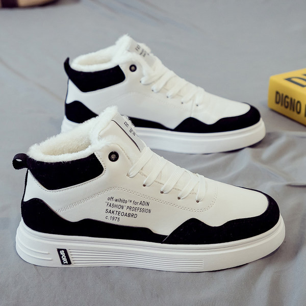 Μοντέρνα ανδρικά χειμερινά sneakers από οικολογικό δέρμα και καστόρι