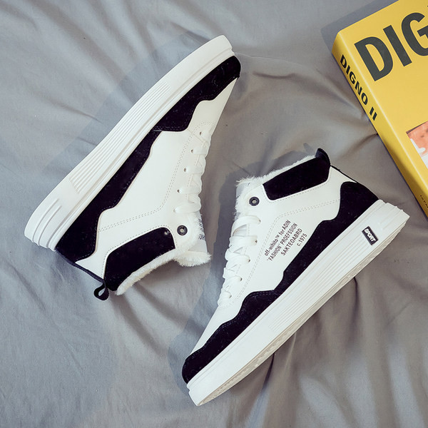 Μοντέρνα ανδρικά χειμερινά sneakers από οικολογικό δέρμα και καστόρι