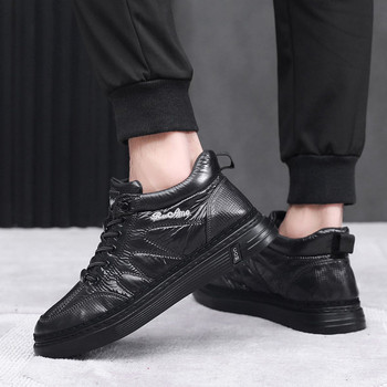 Мъжки зимни обувки с топла подплата в черен цвят