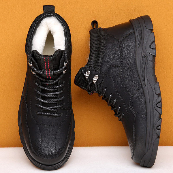 Muške zimske cipele od eko kože sa vezicama i toplom postavom