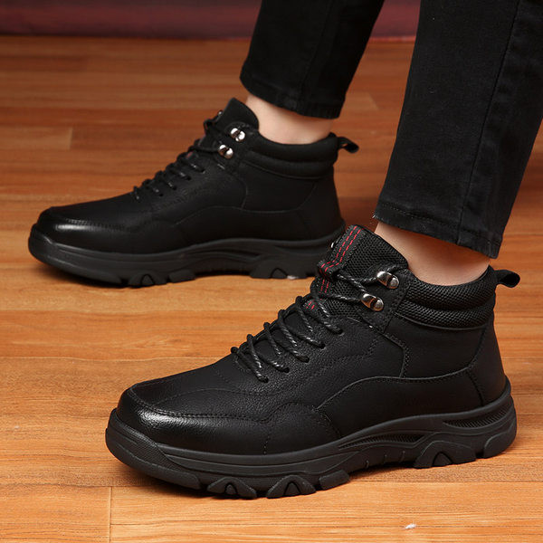 Muške zimske cipele od eko kože sa vezicama i toplom postavom