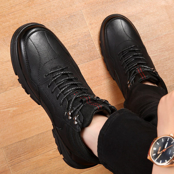 Muške zimske cipele od eko kože sa vezicama i toplom postavom