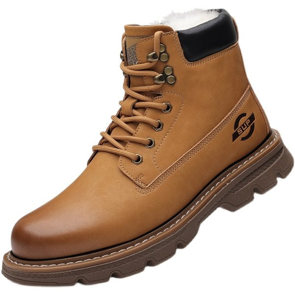 Ανδρικά έκοδερμάτινα μποτάκια με κορδόνια και ζεστή φόδρα