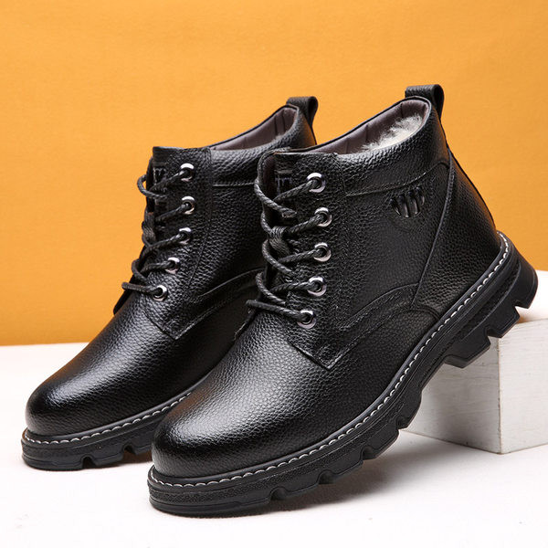 Έκο δερμάτινα παπούτσια με ζεστή φόδρα