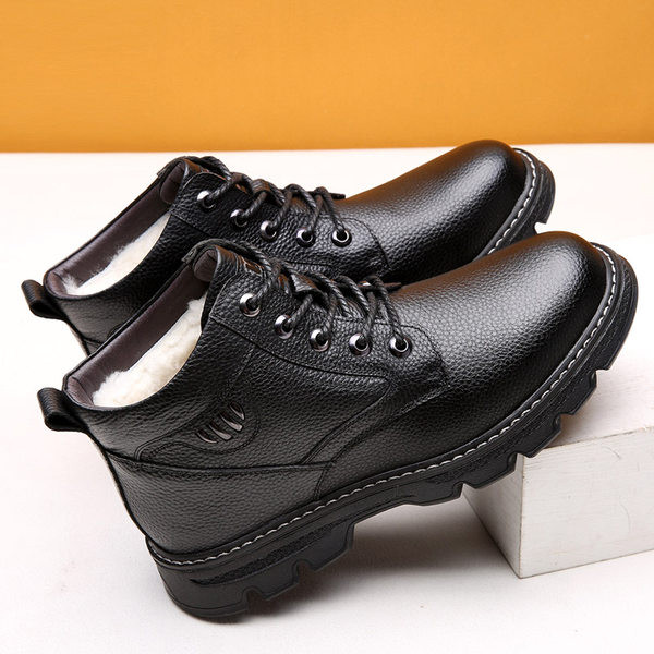 Έκο δερμάτινα παπούτσια με ζεστή φόδρα