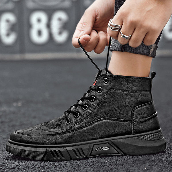 Ανδρικά έκο δερμάτινα χειμερινά παπούτσια σε τρία μοντέλα