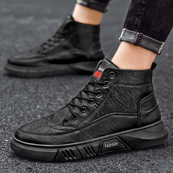 Ανδρικά έκο δερμάτινα χειμερινά παπούτσια σε τρία μοντέλα