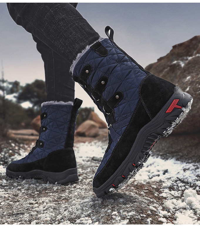 Ανδρικά χειμερινά παπούτσια με τραχιά ψηλή σόλα