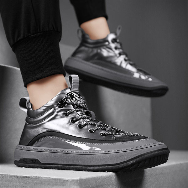 Μοντέρνα ανδρικά χειμωνιάτικα παπούτσια με επίπεδη σόλα και κορδόνια